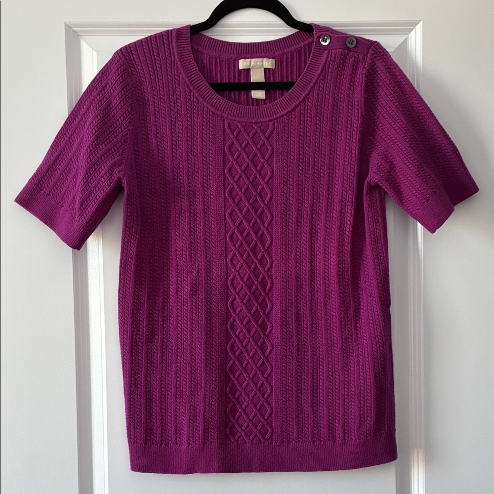 Banana Republic Size XL Cotton & Cashmere Short Sleeve Sweater Top